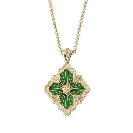 Buccellati Opera Tulle Blue Enamel Small Pendant Necklace